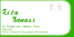 rita nanasi business card